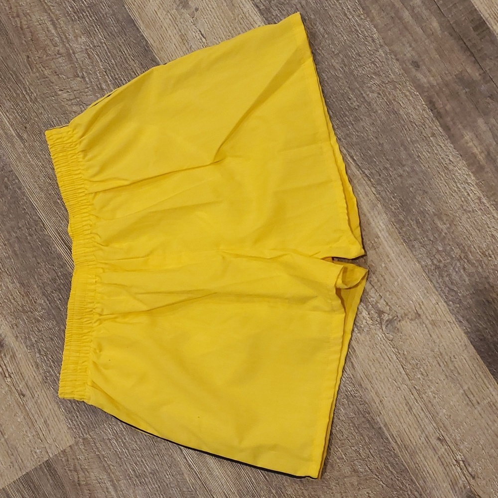 Vintage Retro 90's Shorts Yellow Cotton Blend Elastic Waist Men size L